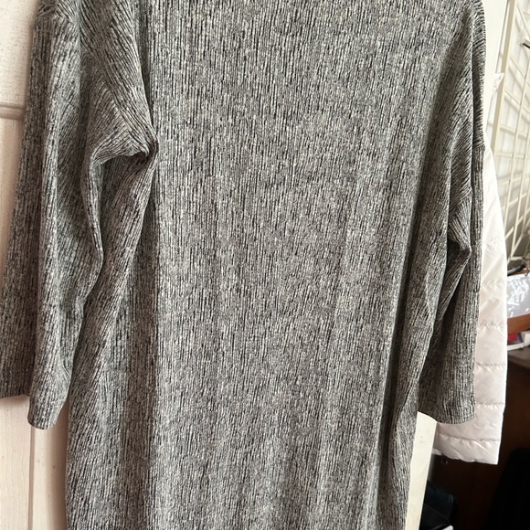 J Jill Black Gray Stretch Linen Blend Modern Dress SZ Medium Can fit Large - Picture 9 of 11